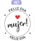 Stickers dia de la mujer 7 x 7cm por 100 unidades