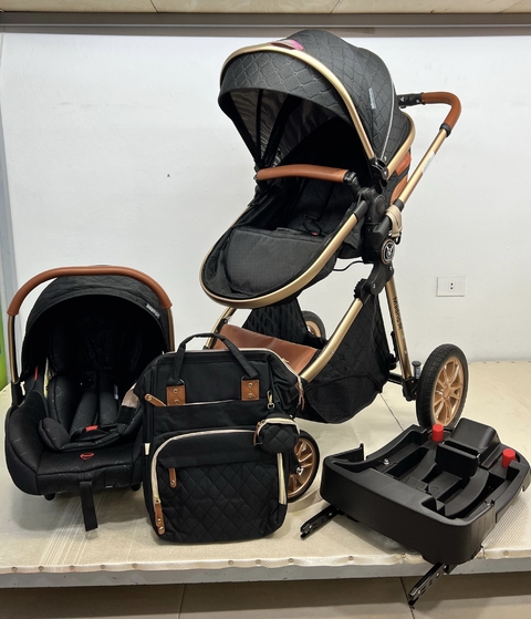 Carrinho de bebê 3 em 1 com base Isofix - Bolina Madrid