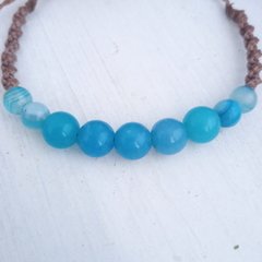 Pulsera Bolitas de Ágata Azul en internet
