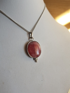 Dije de Plata 925 y Rodocrosita Ortiz - Ilusión Artesana