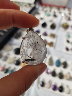 Dijes de Piedras facetadas alpaca - comprar online