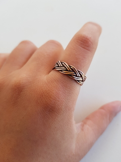 Anillo cobre trenzado
