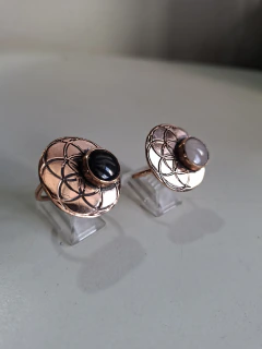 Anillo cobre Semilla onix
