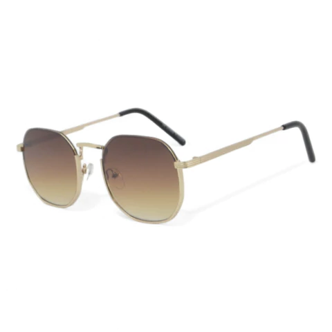 Óculos Viena Dourado c/ Marrom Degradê