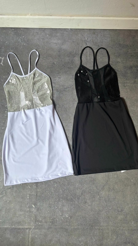 Vestido Lentejuela y Microtul