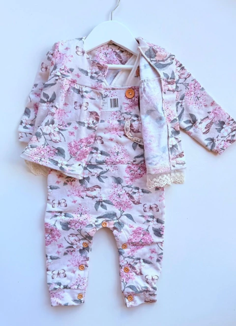 Conjunto Mónaco Jardinero + Campera - Algodón Premium (Talle 18 meses) - comprar online