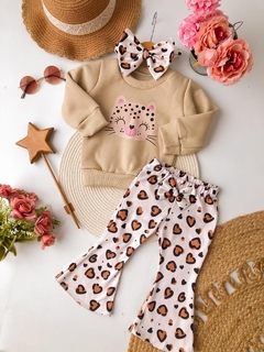 Conjunto Romántico Tiger (Buzo Frizado + Calza Frizada + Moño) - comprar online
