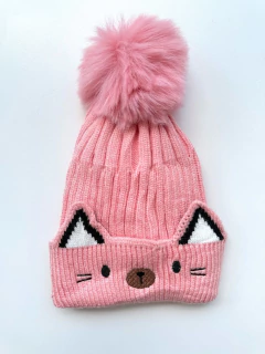 Gorro Tejido Importado Cat Pink (Interior con Corderito) Edad: 2 a 5 años - comprar online