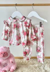 Batita + Pantalón Flores Rosas (Algodón Gamuzado) - comprar online