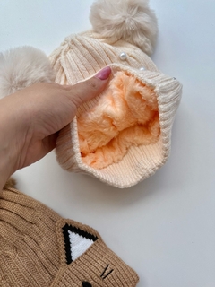 Gorro Tejido Importado Cat Camel (Interior con Corderito) Edad: 2 a 5 años - Olivias Baby