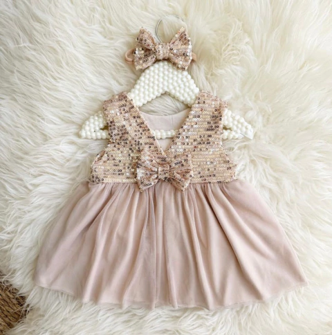 Vestido Lentejuelas Dorado (Talle Recién Nacida) - comprar online