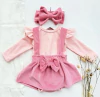 Conjunto Madison Rosa (Body Darlon + Jumper Corderoy + Moño) - comprar online