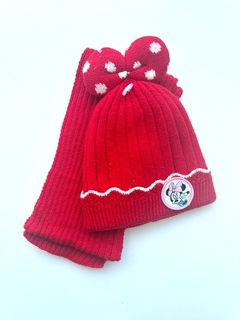 Gorro PomPom + Bufanda Minnie Rojo Importado (Edad: 2 a 5 años) - comprar online
