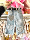 Jean Wide Leg Love c/ Brillos