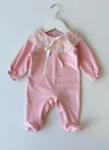 Enterito Romántico Plush Rosa Bebé (Cuello Broderie) - comprar online