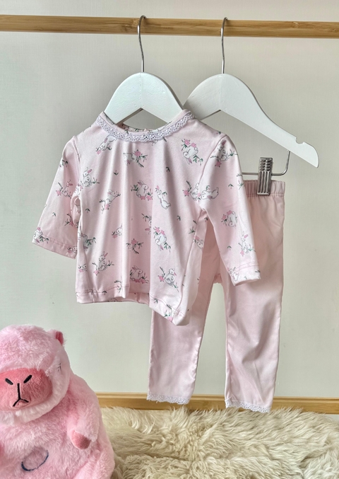 Batita + Pantalón Rabbit Rosa (Algodón Gamuzado) - comprar online
