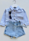 Pollera Short Denim c/ Brillos