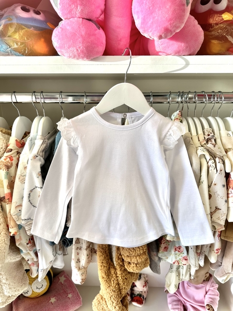 Camiseta Romántica Blanca (Manga con Broderie)
