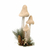Arranjo Decorativo com Cogumelos, Folhas e Glitter 47cm
