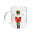 Caneca de Vidro "Feliz Natal" com Poás Vermelhos e Verdes 470ml