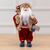 Papai Noel em Pé com Presentes e Lanterna em Vermelho e Bege 30cm (FLORARTE)
