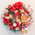 Guirlanda de Natal Decorada com Gingerbread e Laços Vermelhos - 45cm - Decoração Natalina Charmosa