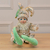 Boneco Pierrot Natal Sentado C/Musica (Verde Champanhe) 42,5cm (Florarte) - comprar online