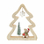 Pinheirinho de Madeira Decorativo com Urso Natalino e Floco de Neve 17cm