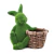 Coelho Decorativo Sentado Verde com Cesta Marrom 34cm (Mesh) - comprar online