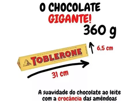 Chocolate Toblerone ao leite com Mel e Amêndoas - Suiça - 360g - comprar online