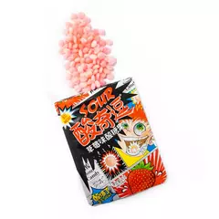 Balas Super Acidas Sour Strawberry Sabor Morango Japao