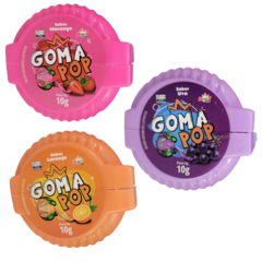 Goma De Mascar Chiclete Tira Fita Goma Pop Kit 3 Sabores