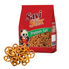 8 Pretzel Original Com Sal 400g - Savi Stix Importado Bulgaria - Casas dos Doces Candy House