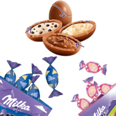 Milka Mini Bombons Ovinhos Recheio Milch creme 86g Importado na internet