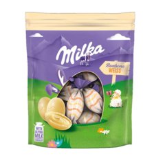 Milka Mini Bombons Ovinhos Recheio Weiss Blanc 90g Importado - comprar online