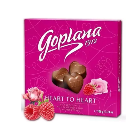 Caixa De Chocolate Coraçao Raspberry E Rosa Goplana 106g