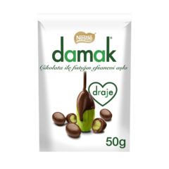 Nestle Damak Dragee 50g Pistache Coberto Com Chocolate