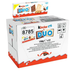 Cx 12 Biscoitos Kinder Duo Chocolate Ao Leite E Branco 150 G - comprar online