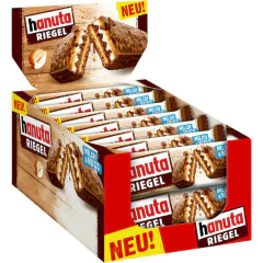 Cx 14 Hanuta Riegel - Wafer Recheado Chocolate Avelã e creme de Leite - 34,5g - comprar online