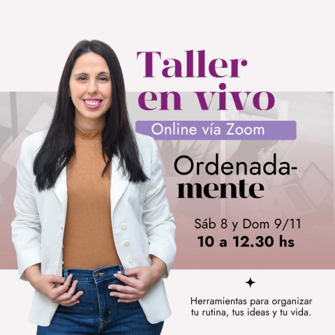 Taller en vivo ORDENADA-MENTE - comprar online