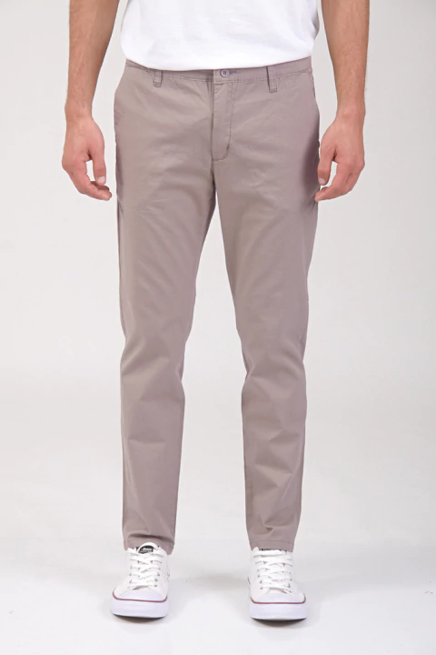 Pantalón Chino Satén Gris Ceniza