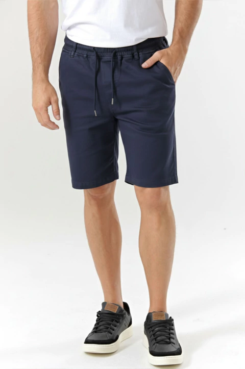 Bermuda de gabardina Egon azul marino - comprar online