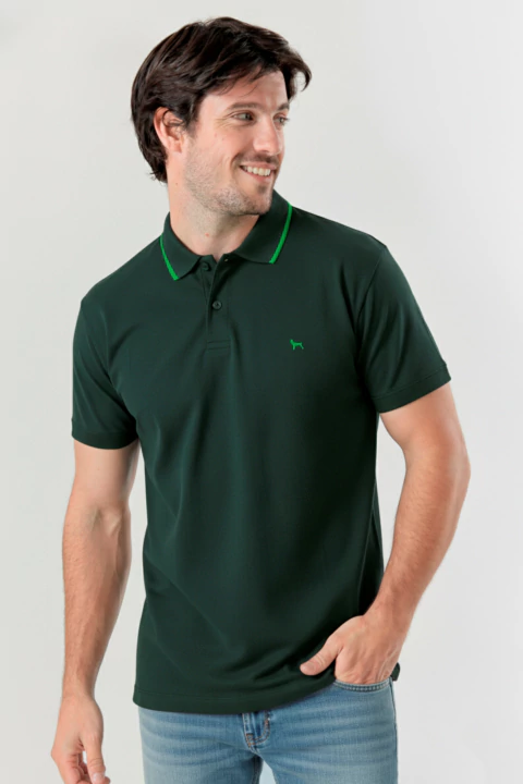 Chomba de micropiqué Verde pino - comprar online