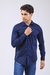 Camisa lisa con spandex azul marino - comprar online