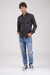 Camisa lisa con spandex Negra - tienda online