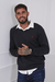 Sweater cuello V negro