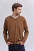 Sweater cuello V Tostado - Bravo Jeans