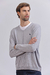 Sweater cuello V Gris Melange - Bravo Jeans