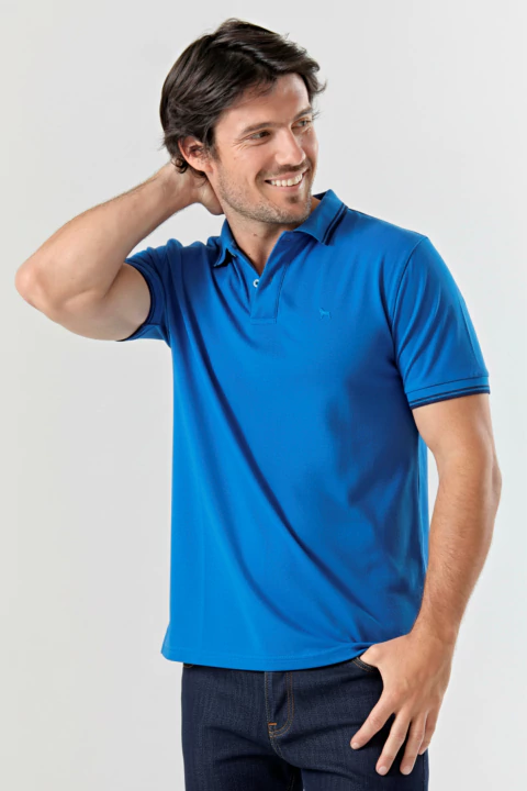 Chomba de Jersey liso COSENZA azul aero - comprar online