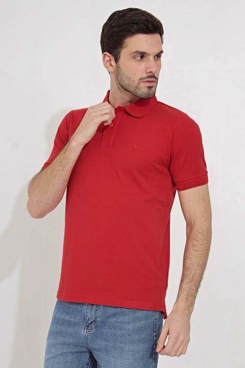 Chomba de micropiqué liso FERRARA rojo